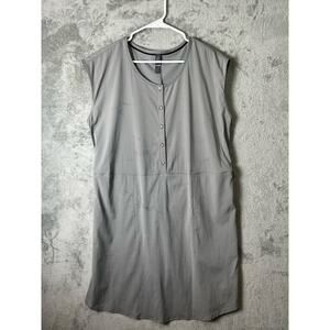 Mountain Hardwear Gray Sleeveless Tunic Top Button Front Lightweight Outdoor LG
